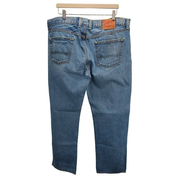 Lucky Brand Jeans Vintage Straight Leg Mens Sz 40 Made USA 34" Inseam Blue Denim - Picture 4 of 12